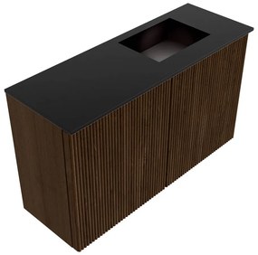 Mondiaz Joya 70cm toiletmeubel walnut met wastafel faye rechts zonder kraangat urban
