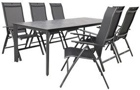 Kettler Legato/Edge verstelbare aluminium tuinset voor 6 personen 220x95 cm. - Antraciet