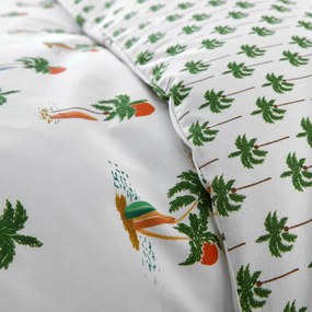 Kinderdekbedovertrek, 50% gerecycled katoen, palmboomprint, TAPAHI