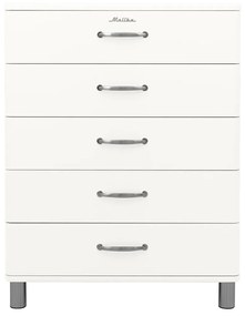 Tenzo Malibu Hoge Brede Ladekast Wit - 86x41x111cm.