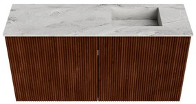 Mondiaz Joya DLux 80cm toiletmeubel ruby met wastafel faye rechts zonder kraangat glace