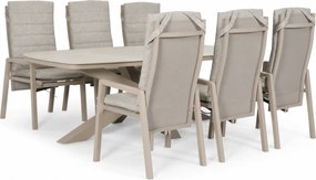 Tuinset 6 personen 220 cm Aluminium Zand/Beige Lifestyle Garden Furniture Vivaro/Belluno