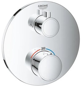 Grohe Grohtherm Inbouwthermostaat - 2 knoppen - Omstel - rond - chroom 24076000