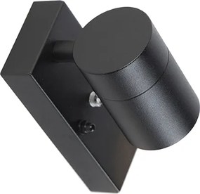 Moderne buiten wandlamp zwart IP44 met schemersensor - Solo