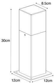 Industriële staande buitenlamp roestbruin 30 cm IP44 - Denmark Industriele / Industrie / Industrial E27 IP44 Buitenverlichting