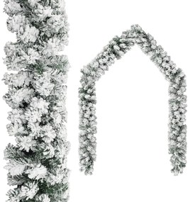 vidaXL Kerstslinger met LED's en sneeuwvlokken 5 m PVC groen