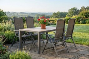 Tuinset 4 personen 155 cm Aluminium Grijs Lifestyle Garden Furniture Tirana/Young