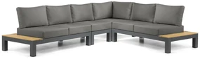 Loungeset 6 personen Aluminium/Teak Grijs Lifestyle Garden Furniture Vittoria