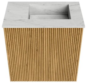 Mondiaz Joya DLux 40cm toiletmeubel oak met wastafel faye rechts 1 kraangat opalo