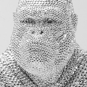 Kare Design Shiny Gorilla Silver Deco Gorilla Beeld 46 Cm