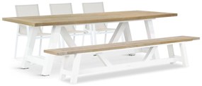 Picknick Set 6 personen 260 cm Aluminium/textileen Wit Lifestyle Garden Furniture Fiora/Florence