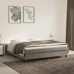 vidaXL Boxspringframe fluweel lichtgrijs 180x200 cm