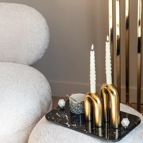 Richmond Interiors Jace Ronde Fauteuil Creme Met Goud Draaibaar