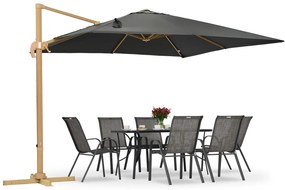 Siena 3x3m houtachtige tuinparasol met antraciet hoes Garden Point