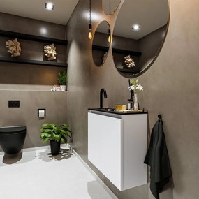 Mondiaz Ture 60cm toiletmeubel talc met wastafel urban links 1 kraangat