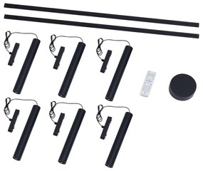 Modern railsysteem met 6 hanglampen zwart 1-fase - Magnetic Cassie
