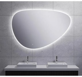 Wiesbaden Uovo Spiegel asymetrisch 140cm met spiegelverwarming met LED verlichting rondom dimbaar 38.4168