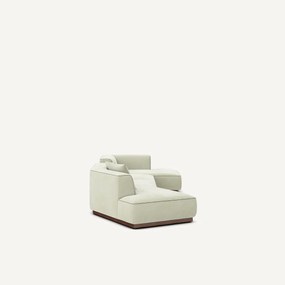 Open bank met hoek rechts met voetensteun in stonewashed fluweel, JACOPO