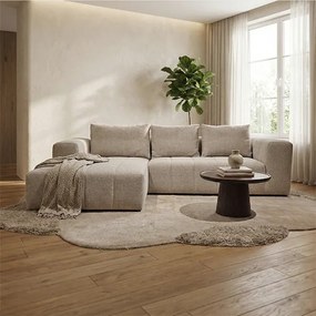 Beige Bank Met Decoratieve Strepen Hoek Links