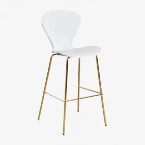 Op Een Hoge Kruk. ↑75 Cm & Goud & Polypropyleen Wit & Polipropileno - Sklum