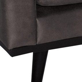 Loungebank Odissi chaise longue rechts - leer Kentucky antraciet 01 - 2,58 x 1,60 mtr breed