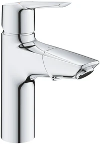 Grohe QuickFix Start M-size wastafelkraan met uittrekbare uitloop en push-up waste chroom