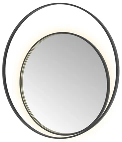 Hotbath &More Round 2 spiegel 120x120cm geborsteld zwart PVD
