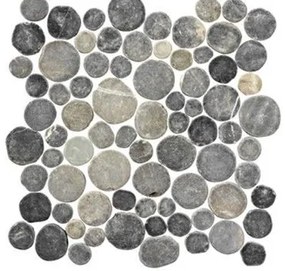 Terre d'Azur Silva grey kiezel coins mozaiek 30x30