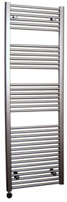 Sanicare elektrische design radiator 45x172cm inox-look met thermostaat links zwart