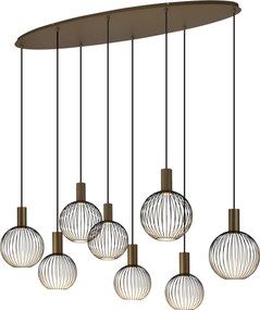 Ascha 8-lichts Hanglamp Zwart Goud