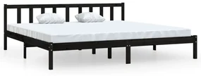 vidaXL Bedframe massief grenenhout zwart 180x200 cm 6FT Super King