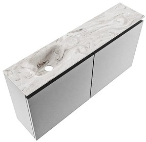 Mondiaz Ture DLux toiletmeubel 100cm plata met wastafel glace links zonder kraangat