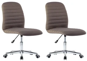 vidaXL Eetkamerstoelen 2 st stof taupe