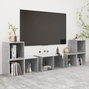 vidaXL 6-delige Tv-meubelset spaanplaat betongrijs