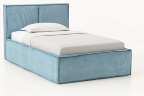 Eenpersoonsbed Dream met opbergruimte van ribfluweel