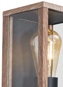 Buitenlamp Industriële wandlamp hout print 26 cm IP44 - Charlois Industriele / Industrie / Industrial E27 IP44 Buitenverlichting