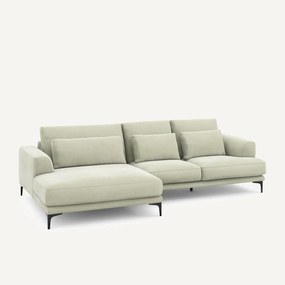 XL longchair links in stonewashed fluweel, MARSILE