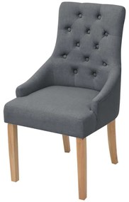 vidaXL Eetkamerstoelen 2 st stof donkergrijs