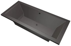 Xenz Society Duobad - 200x90x53 - afvoer Midden - acryl - antraciet 6886-05
