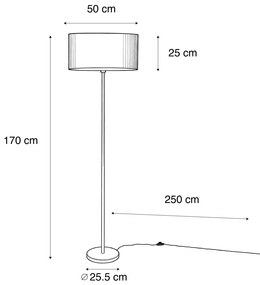 Vloerlamp messing met ovale velours kap blad Design 50cm - Simplo Modern, Klassiek / Antiek E27 Binnenverlichting Lamp