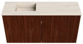 Mondiaz Joya DLux 80cm toiletmeubel ruby met wastafel faye links 1 kraangat meli