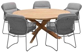 4 Seasons Moretti tuinset 6-delig - Prado tuintafel Ø160 cm