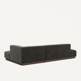Rechter hoekbank XL in chenille fluweel, Jacopo