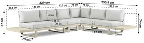 Hoek loungeset 6 personen Aluminium Taupe  Lifestyle Garden Furniture Lorenzo
