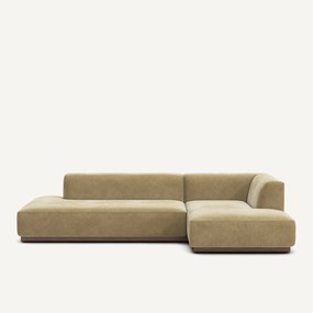 XL hoekbank links in stonewashed fluweel, JACOPO