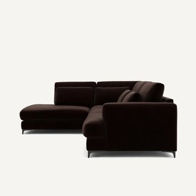 Omvormbare hoekbank links, fluweel, Marsile