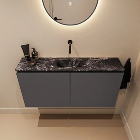 Mondiaz Ture DLux toiletmeubel 100cm dark grey met wastafel lava midden zonder kraangat