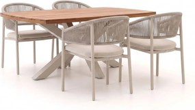 Diningset Bellagio  | 4 personen teakhout | Tuinset stapelbaar | 5-delig | Kees Smit Tuinmeubelen