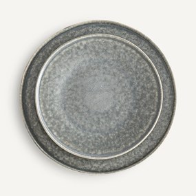 Set van 4 platte borden in aardewerk, Obidos
