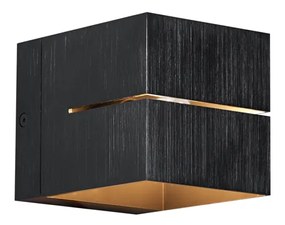 Moderne wandlamp gunmetal met lichteffect - Transfer Groove